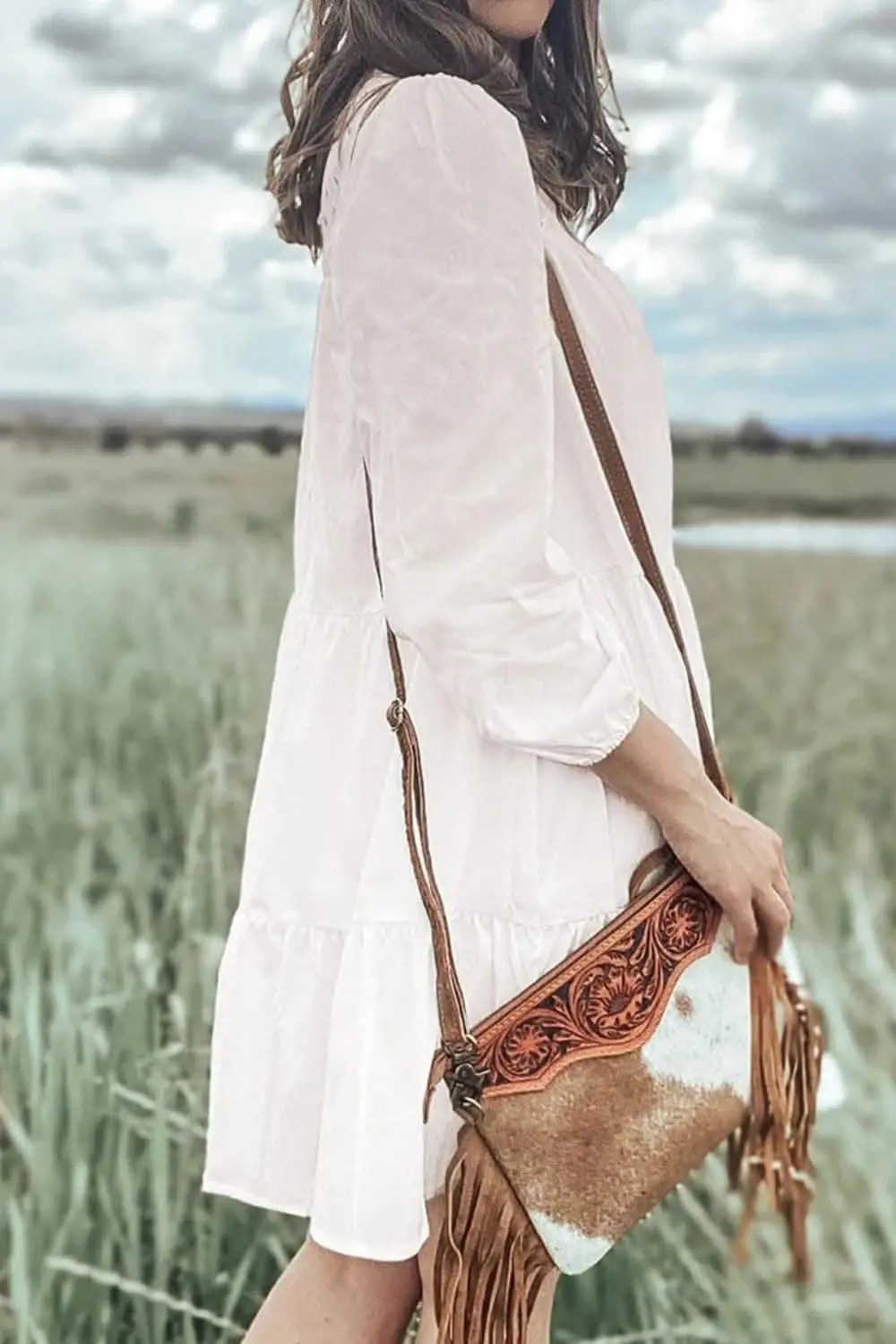 Elegant Lace Tiered Dress With Sleeves For All Occasions - Love Salve